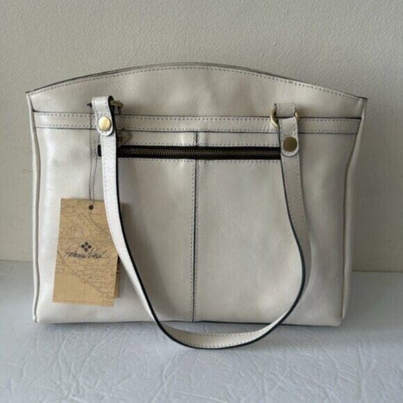 Patricia Nash Poppy Tote Leather w Seashells by the Seashore Scarf Latte White - Picture 7 of 12